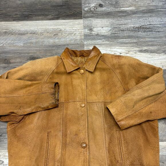 Vintage 80s 90s Winlit Brown‎ Womens L Suede Leather Trench Coat Jacket - Picture 3 of 12